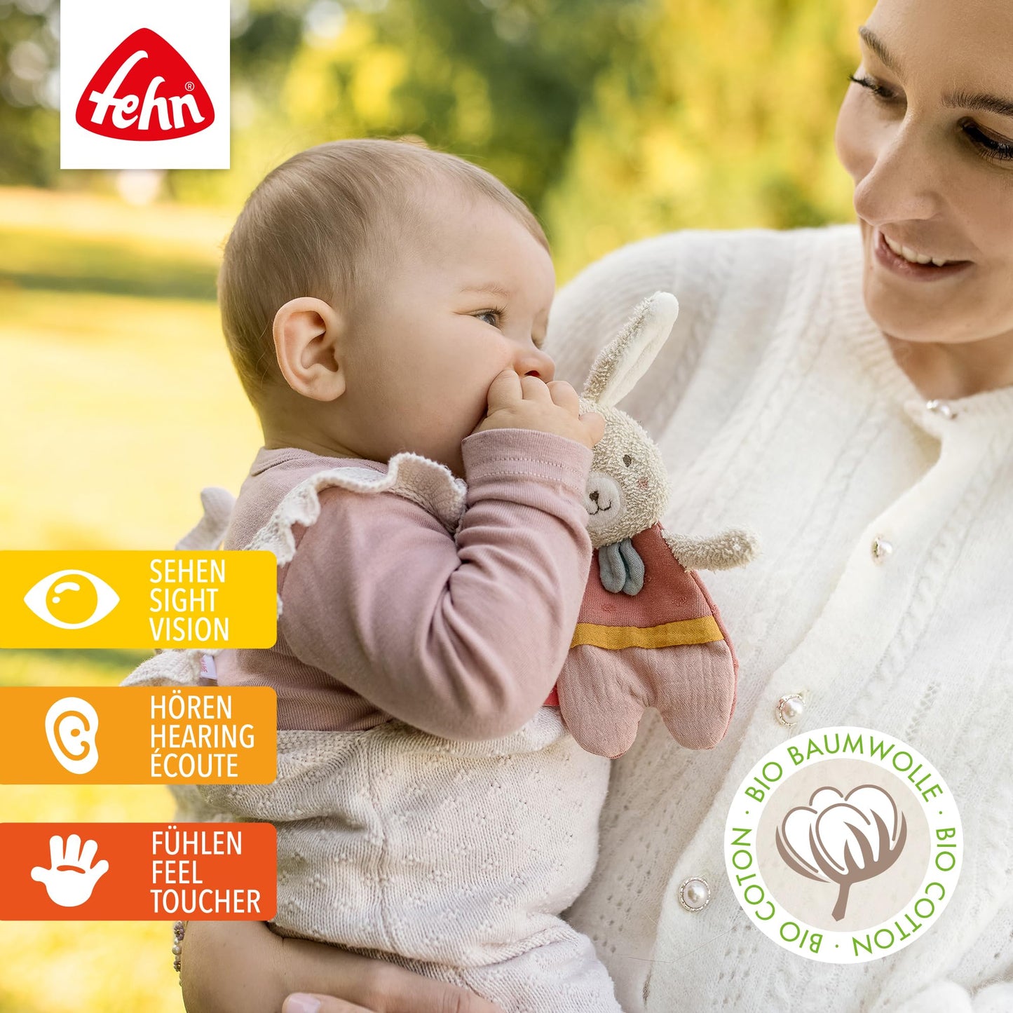 Fehn Knister Seestern – Activity Baby Raschel Spielzeug zum Greifen und Spielen - Activity-Rascheltier Babyspielzeug - Motorikspielzeug & Knisterspielzeug für Babys und Kleinkinder ab 0+ Monaten