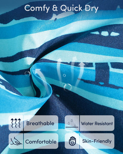Domee Jungen Badehosen Badeshorts Schnelltrocknend Schwimmhose mit Netzfutter Verstellbarer Kordelzug