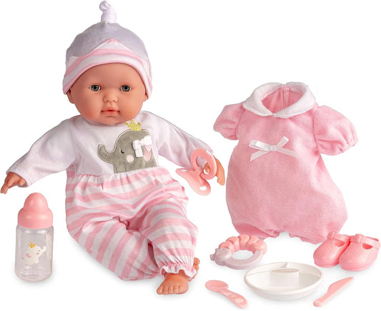 JC Toys Snowman Newborn, 38 cm, Soft Body, with Accessories