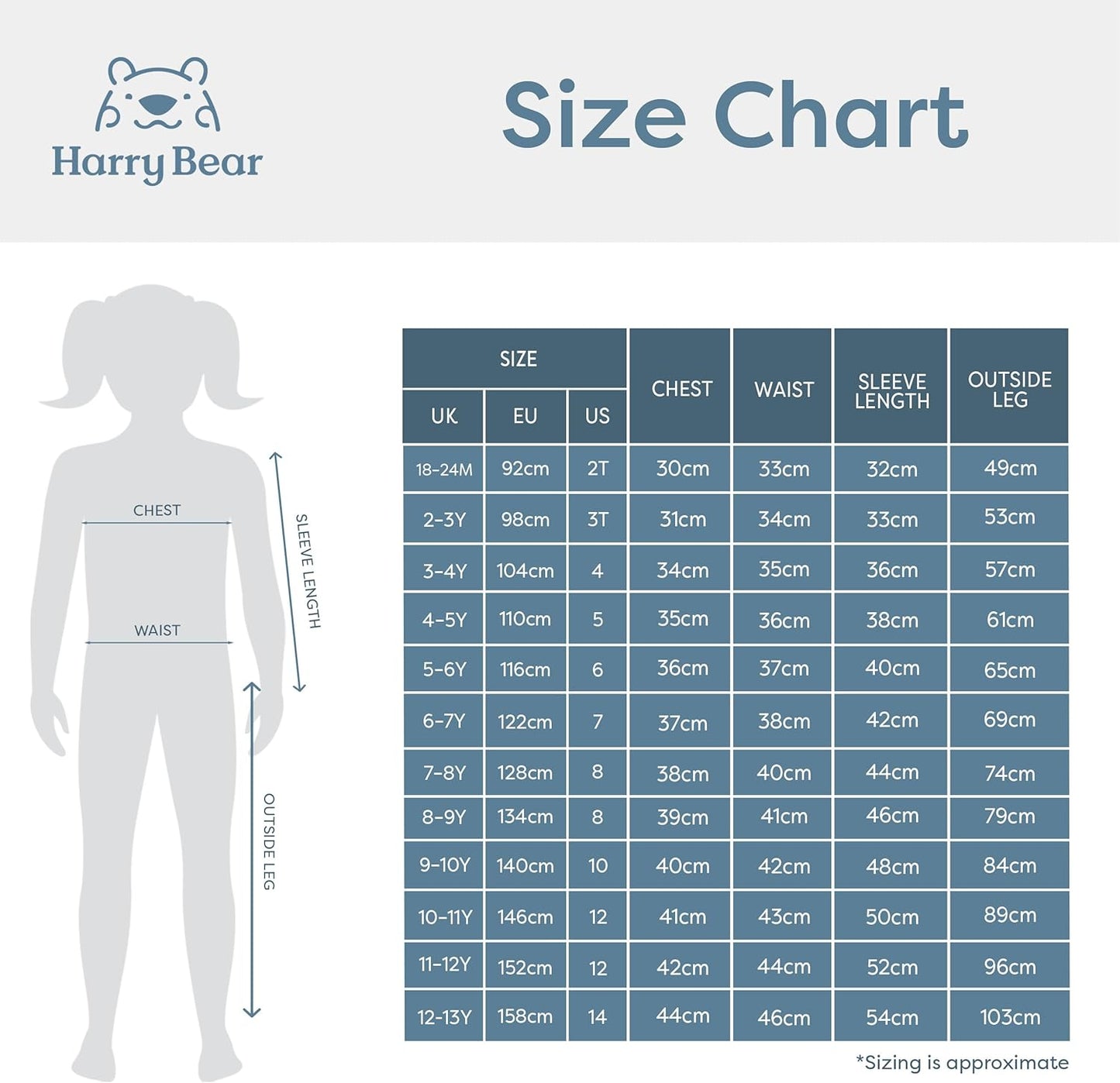 Harry Bear Schlafanzug Mit Sleep Aufdruck | Pyjamas Für Mädchen | Kinderpyjamas | Pyjamas Mädchen