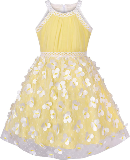 Sunny Fashion Mädchen Kleid Türkis Schmetterling Gestickt Halfter Kleid Party Gr. 104-146
