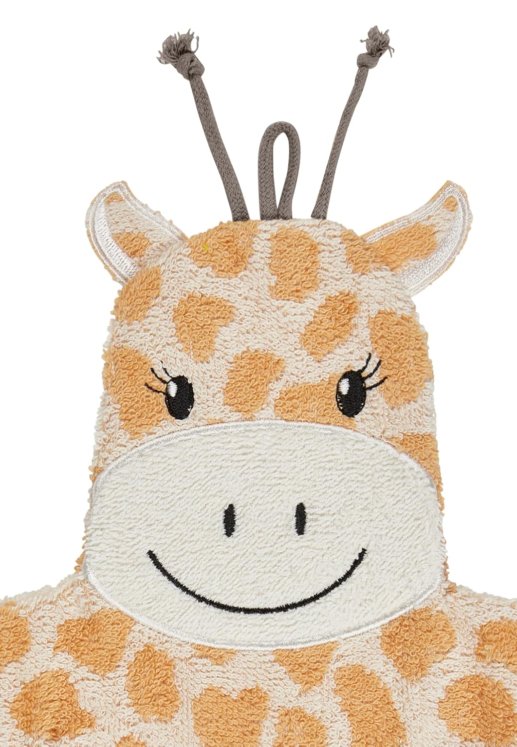 Sterntaler Giraffe Kaya Washcloth - Absorbent Cotton Wash Mitt with Beautiful Selvedges - Cute Embroidery - For Babies and Toddlers - Sand