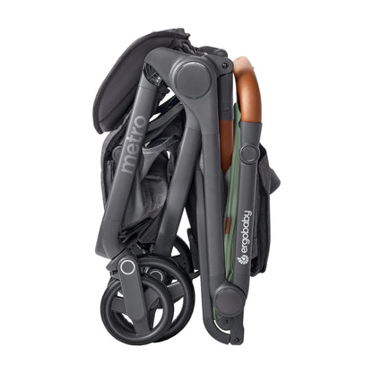 Ergobaby Metro3 Kinderwagen Buggy mit Liegefunktion, Baby-Buggy ab Geburt bis 22kg (0-4 Jahre), Zusammenklappbar und Autositz Kompatibel, höhenverstellbarer Griff, ergonomischer Sitz, Graphite Grey