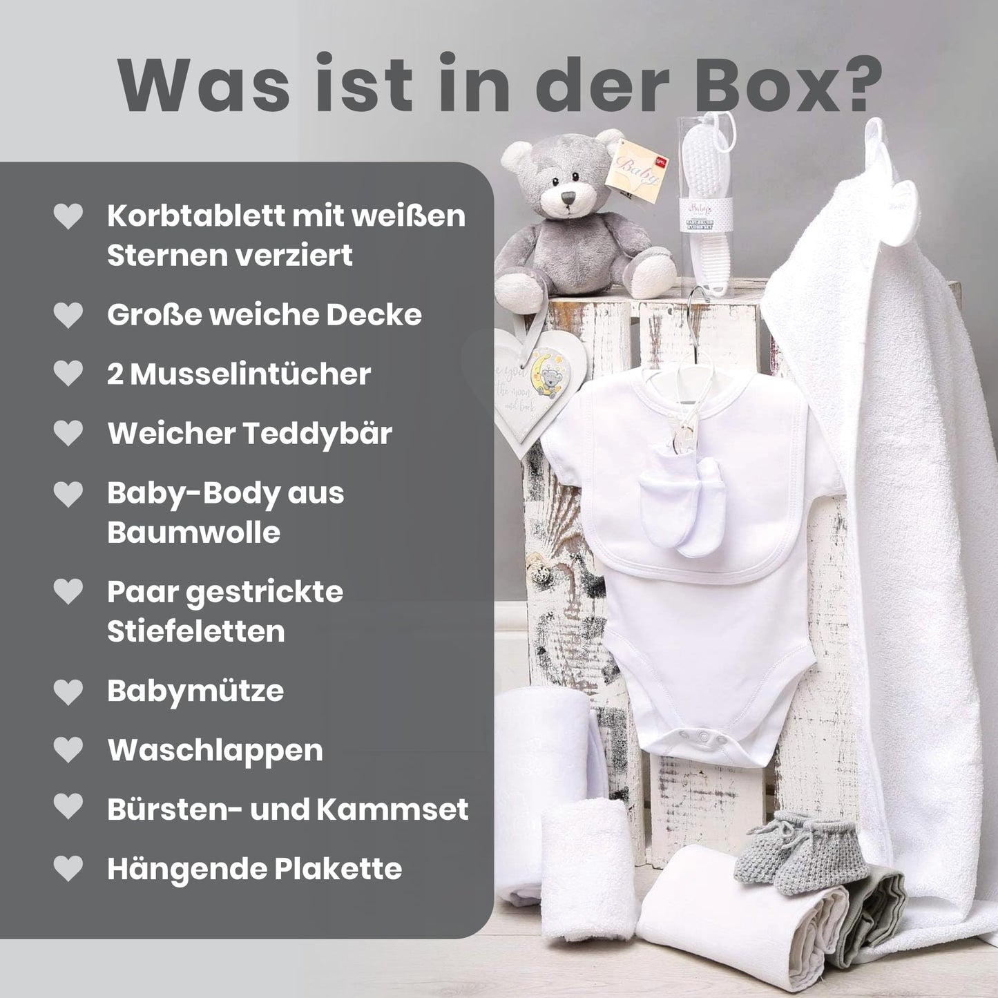 Baby Box Shop 14 Baby Gifts for Birth Boy, Ideal for Baby Showers, Baby Shower Gifts, with New Baby Essentials for Newborn Boys and a Blue Plush Teddy Bear