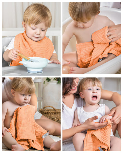 LAYNENBURG 10er-Set Premium Spucktücher Baby aus extra weichem Musselin - 100% Baumwolle - 30x50cm - Oeko Tex 100 - Musselin-tücher als Mulltücher, Mullwindeln oder Stoffwindeln (weiß)
