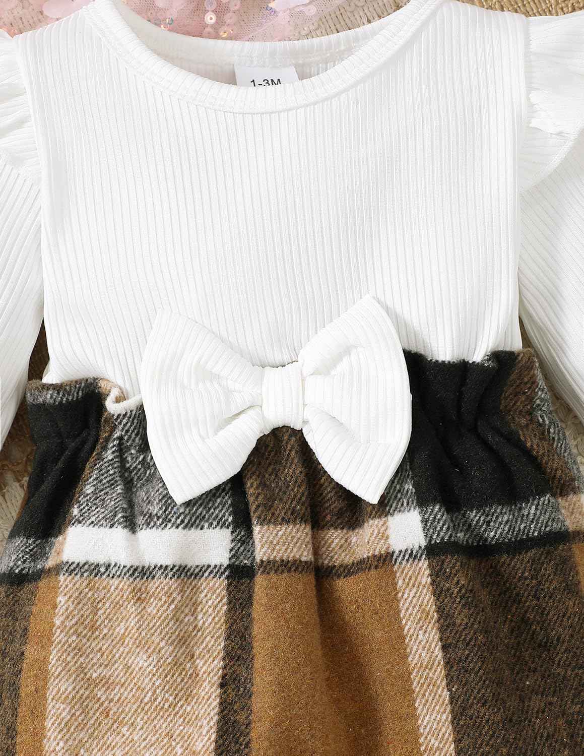 UUAISSO Newborn Baby Girl Clothing Long Sleeve Ruffle Jumpsuit Bowknot Romper Infant Girls Autumn Winter Outfits