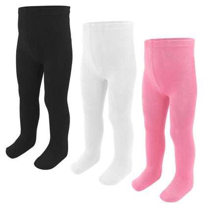 SPTRAMLE Baby Tights Girls Tights - 3 Pairs for Toddlers (0-2 Years) Cotton Tights, Baby Comfortable Breathable 9 Months 18 Months