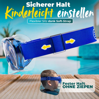 KIDVERSE Schnorchelset Kinder - Taucherbrille mit Schnorchel - Panorama Taucherbrille mit Nase - Kindertaucherbrille Alternative Schnorchelmaske