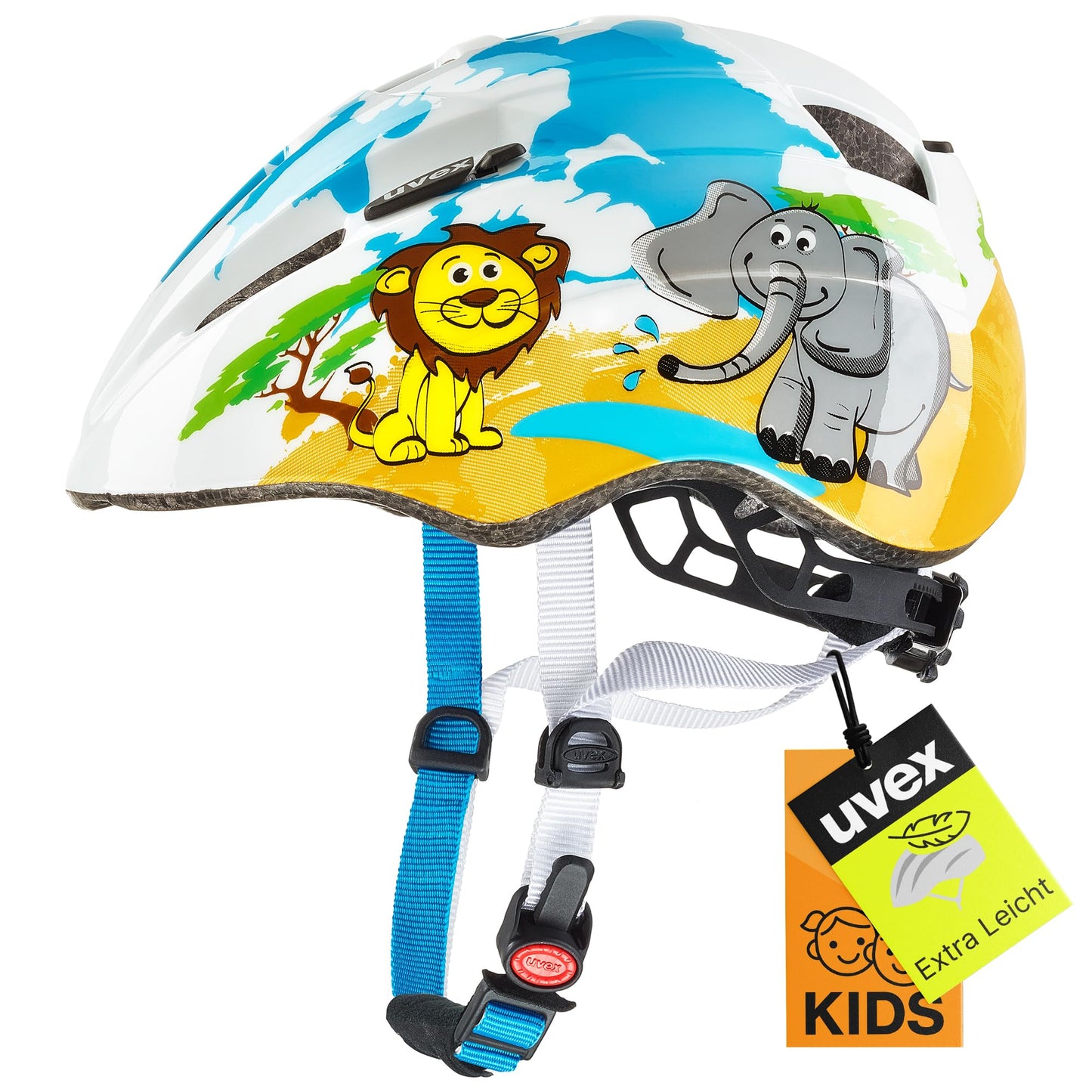 uvex Kid 2 - Lightweight bicycle helmet for children - individual size adjustment - expandable with LED light 