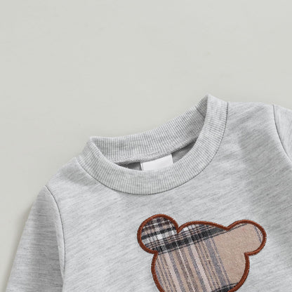 Baby Boys Girls Clothes Little Bear Sweatshirt + Trousers Two Piece Set Newborn Outfit 
