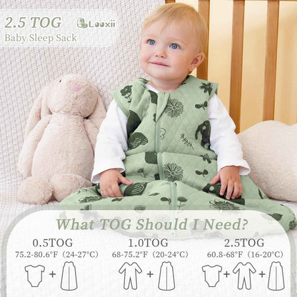 Looxii Baby Winter Sleeping Bag, Cotton, 2.5 Tog, Warm Winter Sleeping Bag, Soft Baby Sleeping Bag, Newborn in 6-12 Months, Perfect for Autumn, Winter