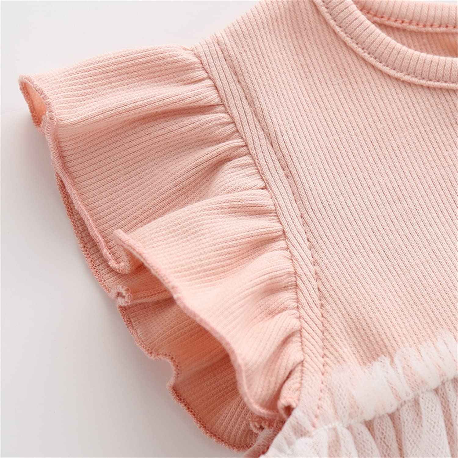 Toddler Baby Girl Clothing Set Long Sleeve Ruffle Daisy Printed Tulle Tutu Skirt One Piece Romper Dress Autumn Outfit