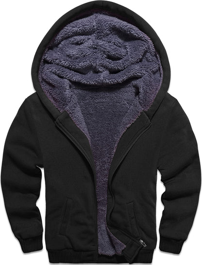 LLdress Fleece Jacket Boys Hoodie with Zip Children's Hoodie Boys Warm Hooded Jacket Causal Winter Ourdoor Sweat Jacket with Fleece Lining Hooded Jackets for Boys