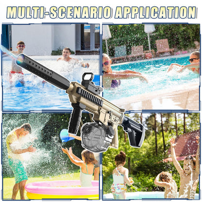 Elektrische Wasserpistole Sehr Stark Wassermaschinenpistole mit Wiederaufladbare Batterie Squirt Gun Wasser Spielzeug bis zu 20ft,Outdoor Water Gun Schießspiel für Erwachsene and Kinder (Blau)