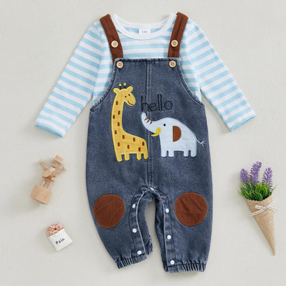 Baby Jungen Kleidung Strampler Latzhose Set Kleidung Sets für Jungen Baby Set Neugeborenes Geschenk