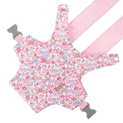 GAGAKU Puppentrage ab 3 Jahre Bauchtrage Babypuppen Zubehör Schultergurte Babytrage Puppe Kleinkind Puppentragetasche Stofftiertrage Kuscheltierträger - Rose - Kaninchengarten