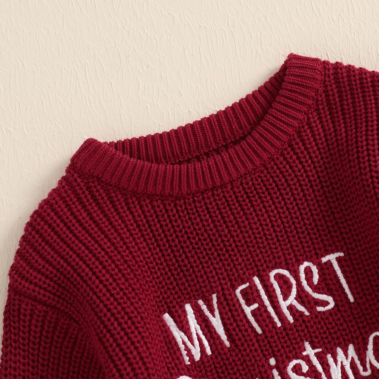 Geagodelia Knitted Christmas Romper Baby Girl Boy Christmas Jumper My First Christmas Newborn Baby Jumper Romper Bodysuit Christmas Jumper