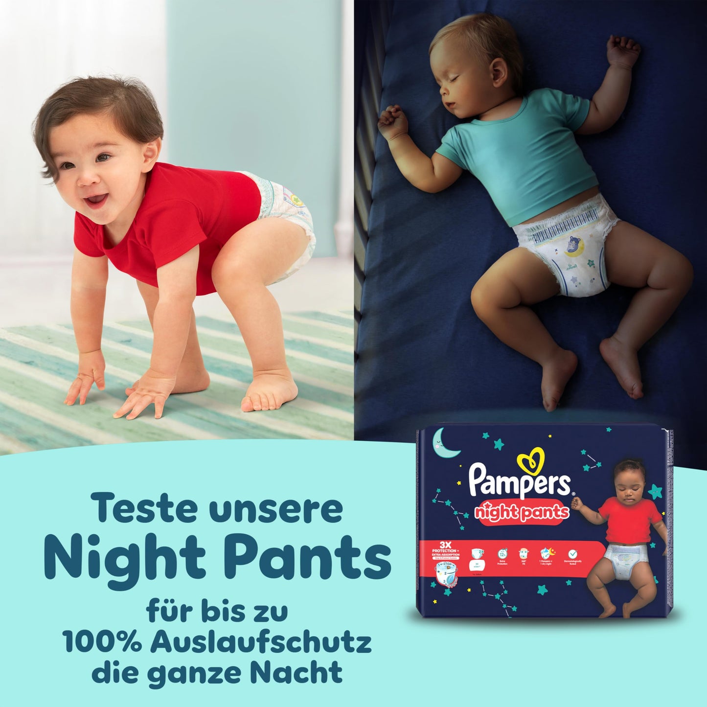 Pampers Premium Protection Pants Größe 4, 168 Windeln, 9kg-15kg, Mit 360° Passform und 2x breiteren Bündchen als vorher für unseren besten Komfort & Schutz