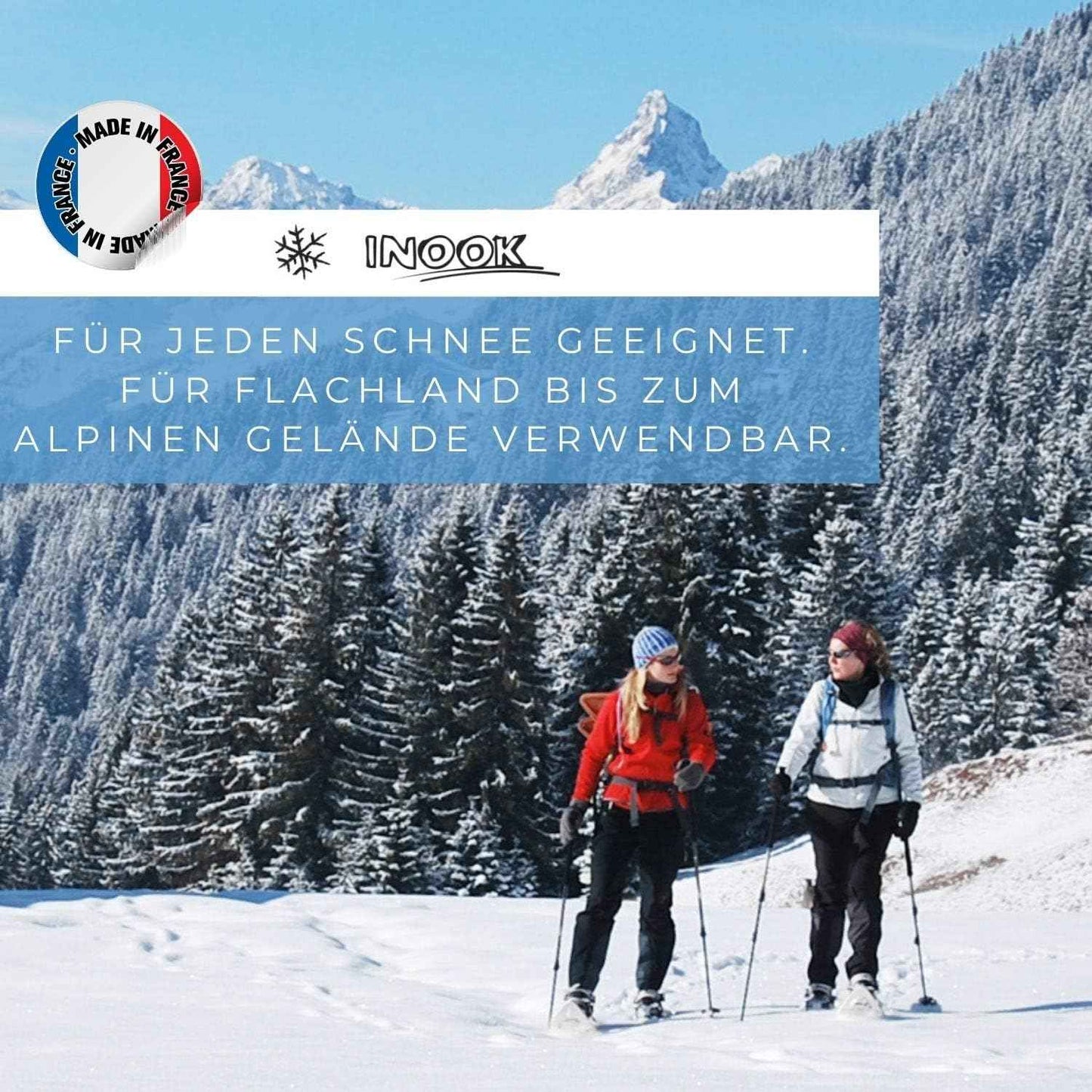Inook AXM Schneeschuhe Mit Steighilfe - EU 36-47 - Set Mit Praktischer Tragetasche - Individuell Größenverstellbar Mit Vielen Patentierten Funktionen