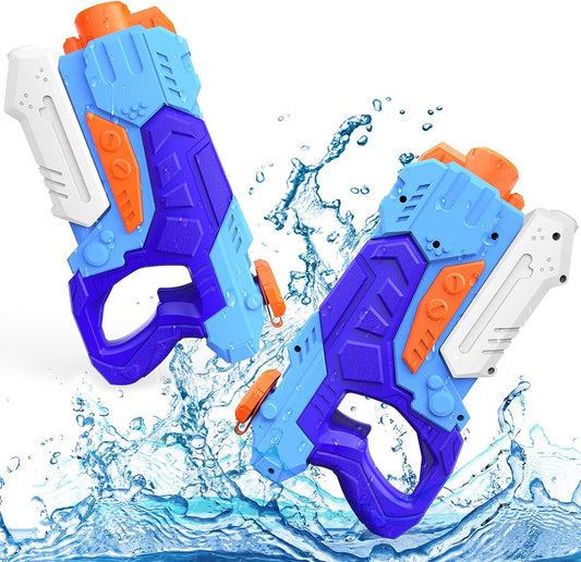 Kiztoys Wasserpistole Spielzeug Kinder Set von 2 600 ml Pool Wasser Spritzpistolen mit 27 Fuß Reichweite, Sommer Wassersport, Garten und Strand Wasserpistolen für Kinder