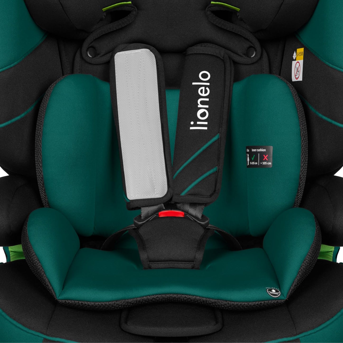 LIONELO LEVI I-SIZE 76-150 cm Kinderautositz, Gruppe 1 2 3, Seitenschutz, 10 Grad Kopfstützenverstellung Bequeme Armlehnen Verstellbare Rückenlehne, R129 i-Size
