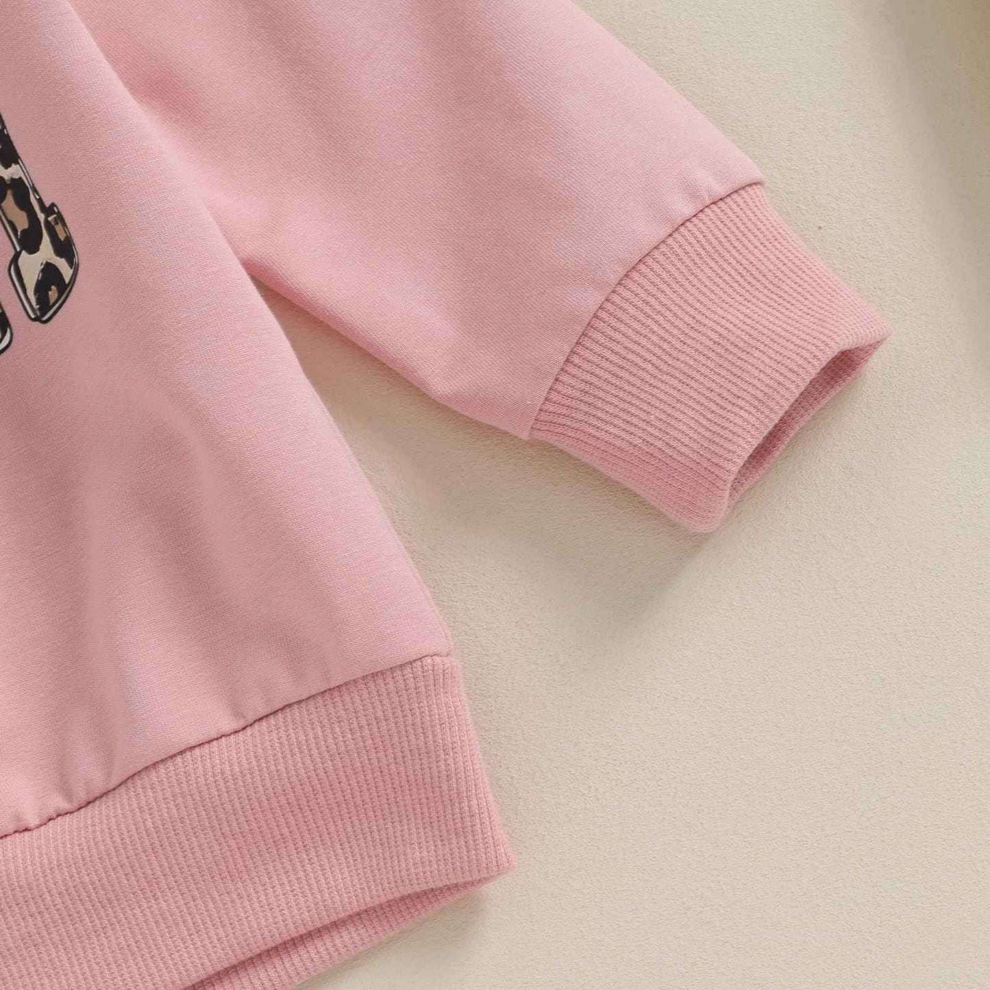 Geagodelia Baby Girl Clothing Outfit Set Long Sleeve Sweatshirt + Leopard Trousers Newborn Soft Baby Set Mama's Mini 2-Piece