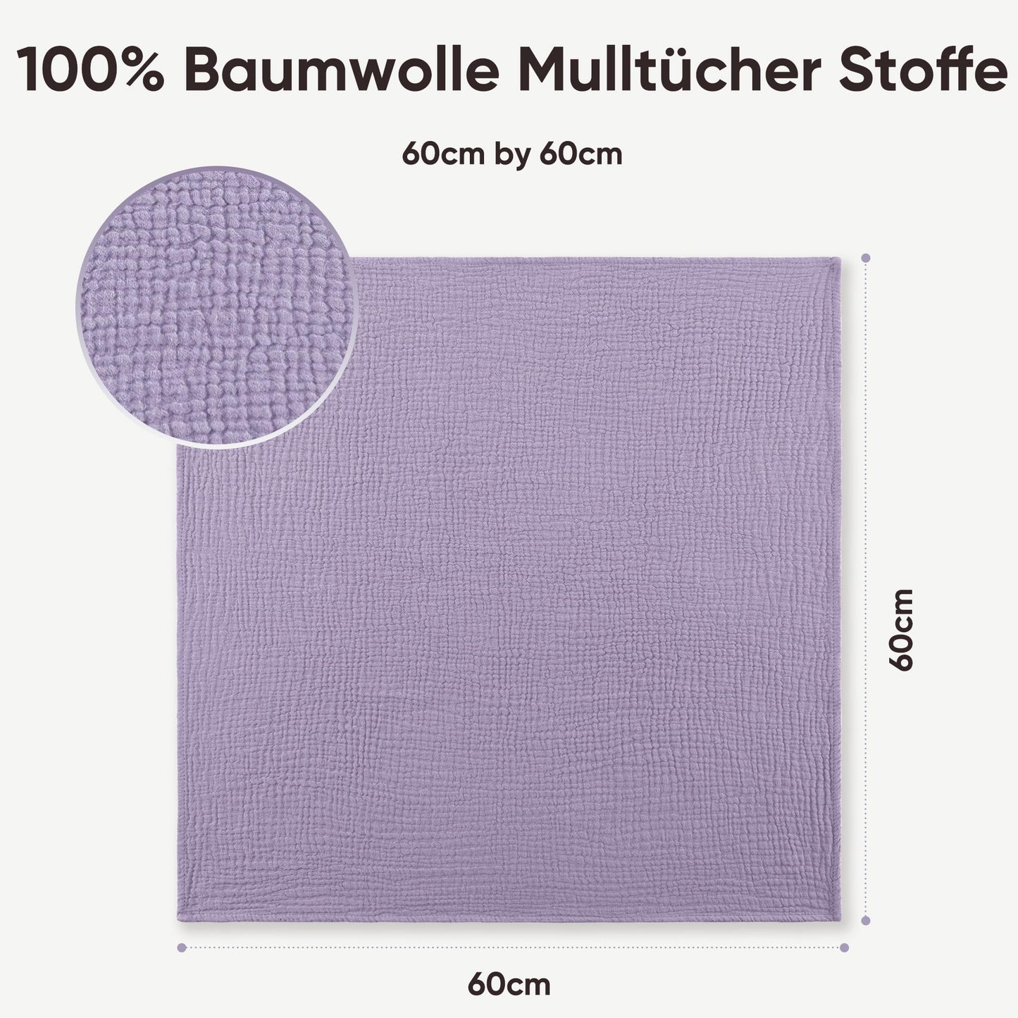 Bearmoss Moltontücher Baby 100% Baumwolle Weiche Spucktücher Baby,Atmungsaktiv und Extrem Saugfähig Musselin Tuch für Saugstark Mulltücher 4er 60x60cm (Brauner Druck)