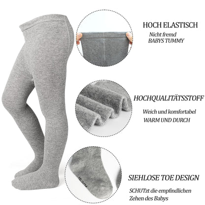 Baby Tights Children's Tights for Girls Boys Cotton Children's Tights 3 Pairs Crawling Tights Stockings Leggings 0-24 Months