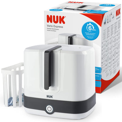 NUK Perfect Match Complete Feeding Set | Ab 0 Monate | Vario Express-Sterilisator, 4 Babyflaschen, Flaschenwärmer, Flaschenbürste und mehr | Regenbogen | 8 Stück