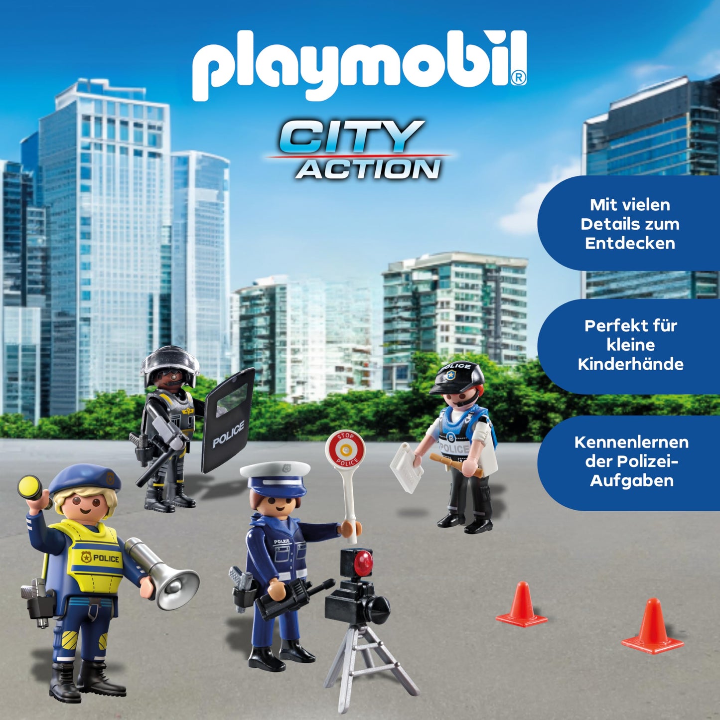 PLAYMOBIL | Action Heroes | Figurenset Polizei | Spielzeugfiguren | Polizeifigur | Spielzeug für Kinder ab 4 Jahren | 71730