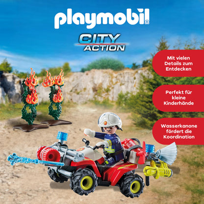 PLAYMOBIL Action Heroes 71464 Fire Boat with Aqua Scooter, Exciting Water Rescue, Includes Diving Goggles, Flippers and Life Jacket, Realistic Toy for Children from 4 Years