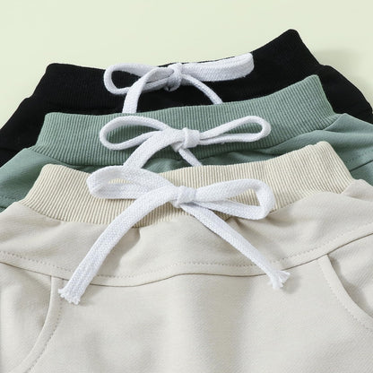 Himllauen Baby Jungen Shorts 3er-Pack Sommer Einfarbig Shorts 0-3 Jahre Kinder Kurze Hosen