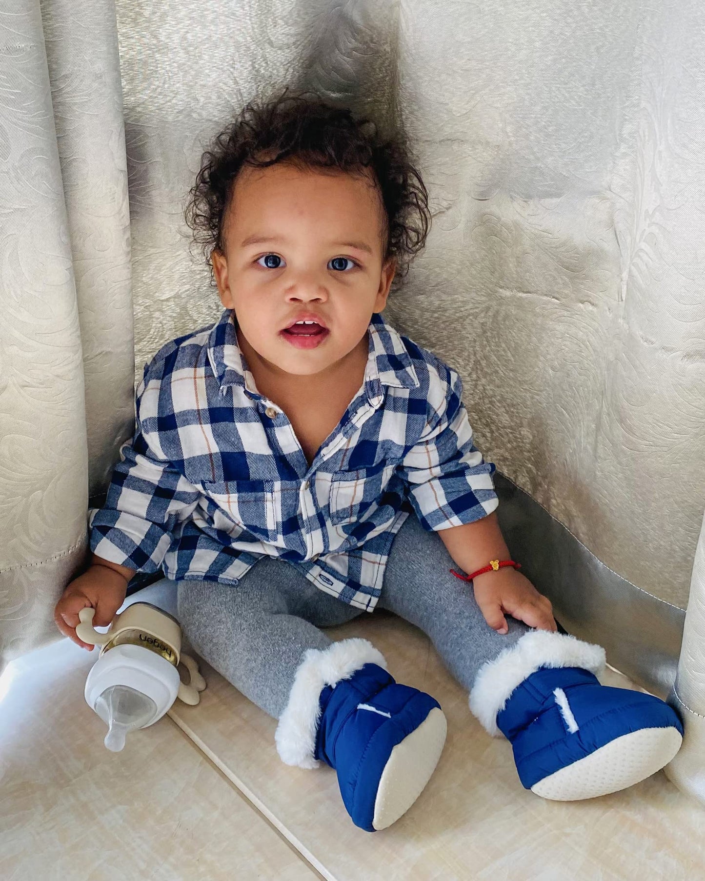 LACOFIA Baby Boys Girls Winter Shoes Baby Winter Boots with Non-Slip Soft Sole Crawling Shoes