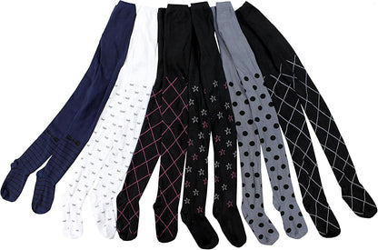TupTam, Girls' Knitted Tights, Colourful Pattern, Pack of 6