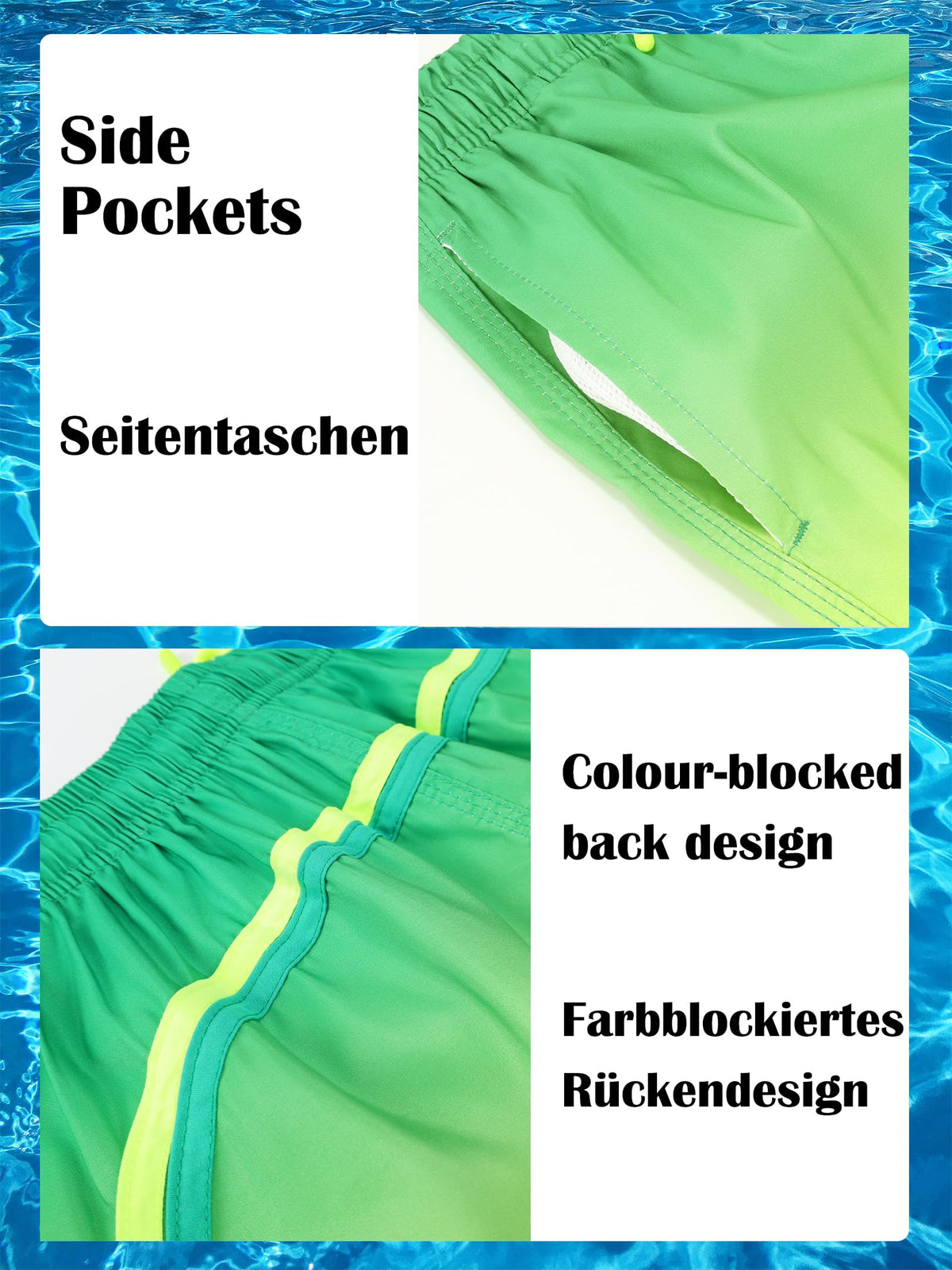 Badehose Jungen Farbverlauf Badeshorts mit Meshfutter und Verstellbarem Tunnelzug