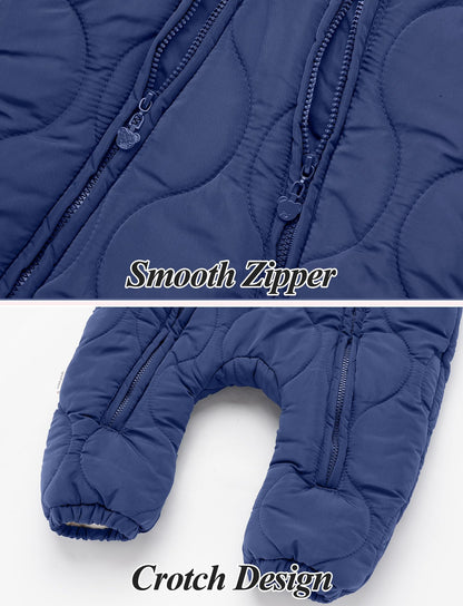 NEAWEALY Baby Winter Jumpsuit Girls Boys Romper Romper with Hood Snowsuits Newborn Sleep Romper Zip Romper with Shoes Playsuit