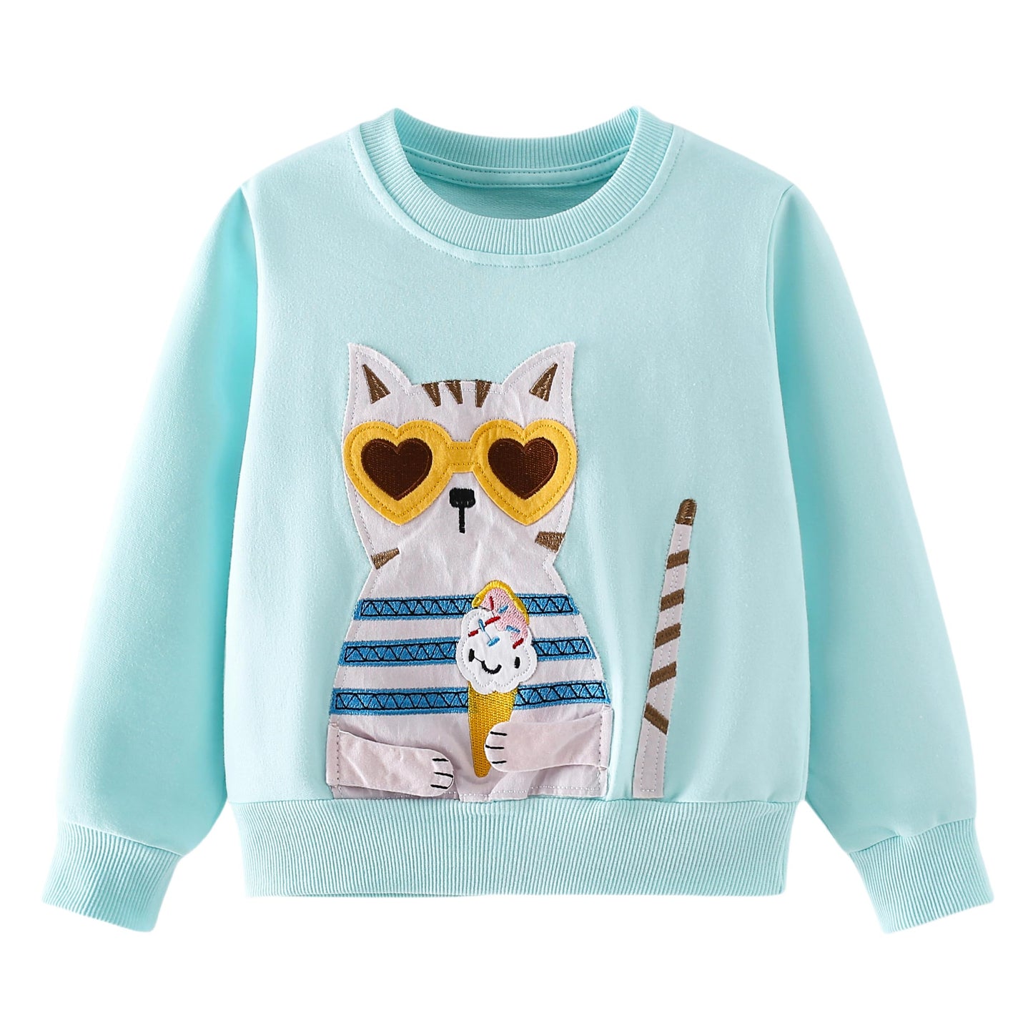 Sweatshirt Mädchen Pullover Kinder Mädchen Baumwolle Langarm Shirt Einhorn Bunny Warm Tops 2-8 Jahre Größe 92 98 104 110 116 122 128