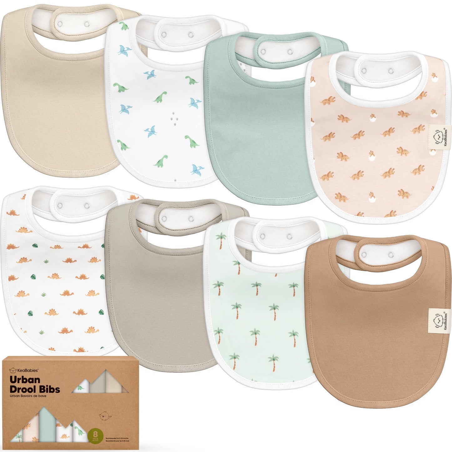 Baby Bibs for Boys &amp; Girls - 8-Pack Organic Cotton Teething Bibs - Baby Bibs for Girls &amp; Boys - Large Bibs for Infants, Toddlers (Wilderness) 