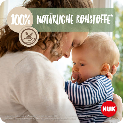 NUK for Nature Perfect Start Set Babyflasche und Schnuller 0−6 Monate 100 % natürliche Rohstoffe 4 x Flaschen (150 ml + 260 ml) 2 x Schnuller aus Silikon BPA-frei 6 Stück