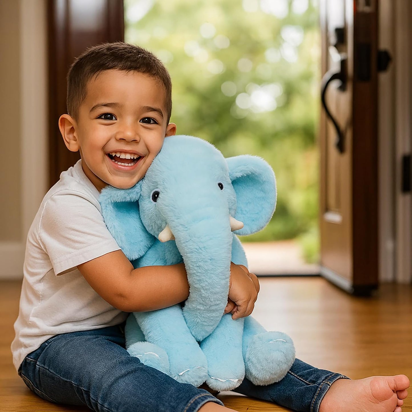 Plüsch Elefant 33 cm – Weiches rosa Kuscheltier mit großen Ohren & Langer Nase – Niedliches Stofftier für Kinder & Deko | Für Jungen, Mädchen, Kinder, Babyparty, Schlafzimmer, Weihnachten, Geburtstagsgeschenke