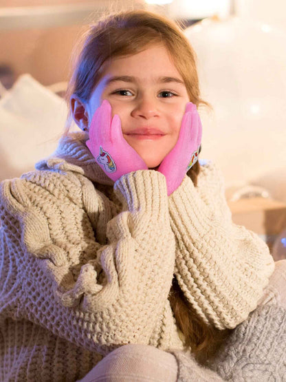 Geyoga 3 Pairs of Children's Full Finger Knitted Gloves Winter Unicorn Mittens for Boys Girls Aged 4-10