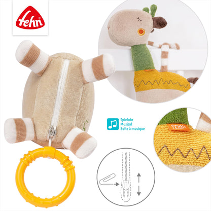 Fehn Mini-Spieluhr Fee – Kuscheltier & Einschlafhilfe: Aufzieh-Spieluhr mit sanfter Melodie „Schwanensee“ beruhigt in jeder Situation – für Babys und Kleinkinder ab 0+ Monaten