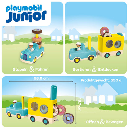 PLAYMOBIL Junior 71685 Dump Truck Sustainable Toy for Children from 1 Year Including Builder and Three Building Blocks