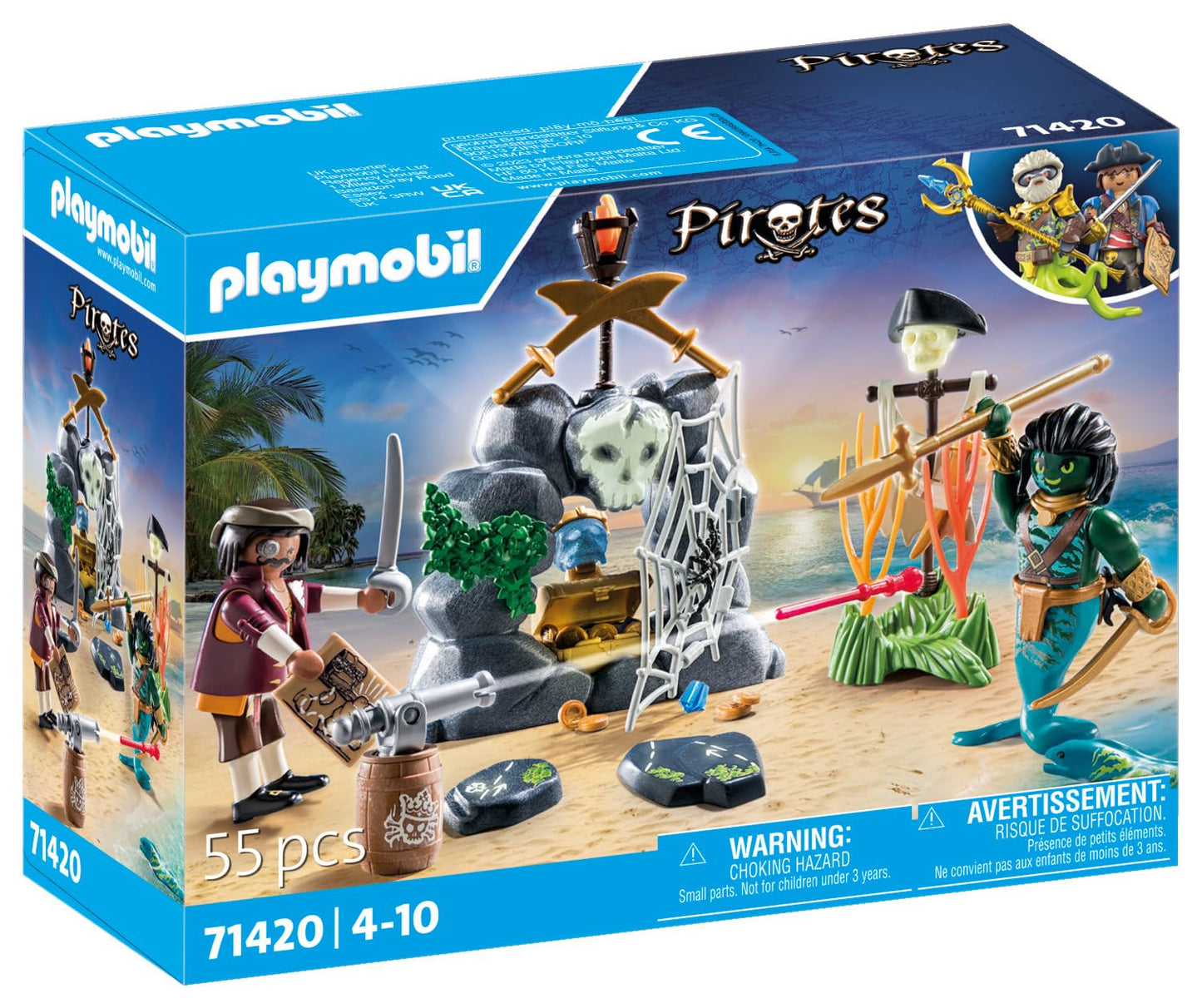 PLAYMOBIL | Pirates | Gefahr durch Riesenhai | Piratenspielzeug | Spielzeugfiguren | Spielzeug für Kinder ab 4 Jahren | 71793