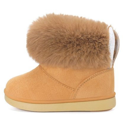 Gaatpot Baby Boots, Girls' Boots, Winter Shoes, Snow Boots, Children's Slip-On Boots, Warm Plush Lined, Comfortable, Rabbit Ears, Shoes, EU 20-29