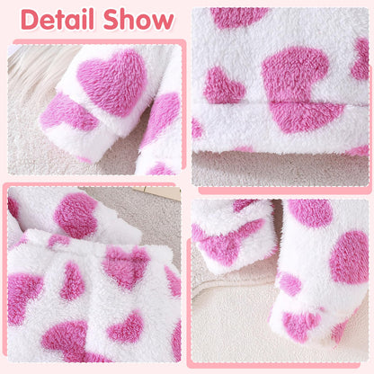 Baby Mädchen Fleece Kleidung Kleinkind Plüsch Pullover Sweatshirt Neugeborenen Langarm Top Hosen Set Warme Hoodies Outfit