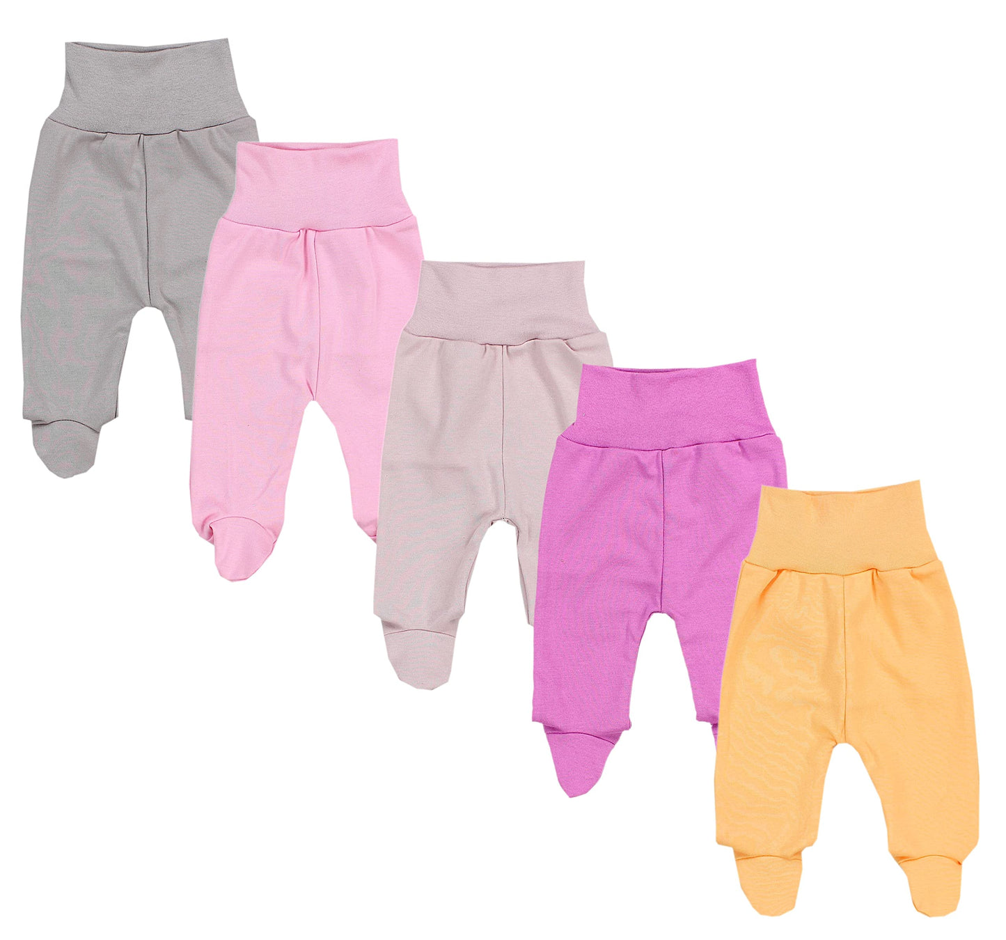 TupTam Baby Strampelhose Jungen Mädchen Hose mit Fuß 5er Pack