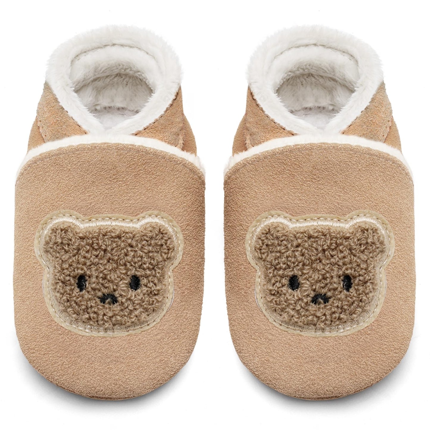 IceUnicorn Baby's Crawling Shoes, Winter First Walking Shoes, Baby Lined Leather Shoes, Soft Leather, Suede Soles, Leather Slippers