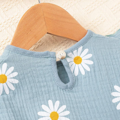 Kleinkinder Mädchen Sommerkleid Rüschenärmel Rundhalsausschnitt Knopfleiste Kleid lässiges Herbst A-Linien Party Kinderkleider 2-6 Jahre