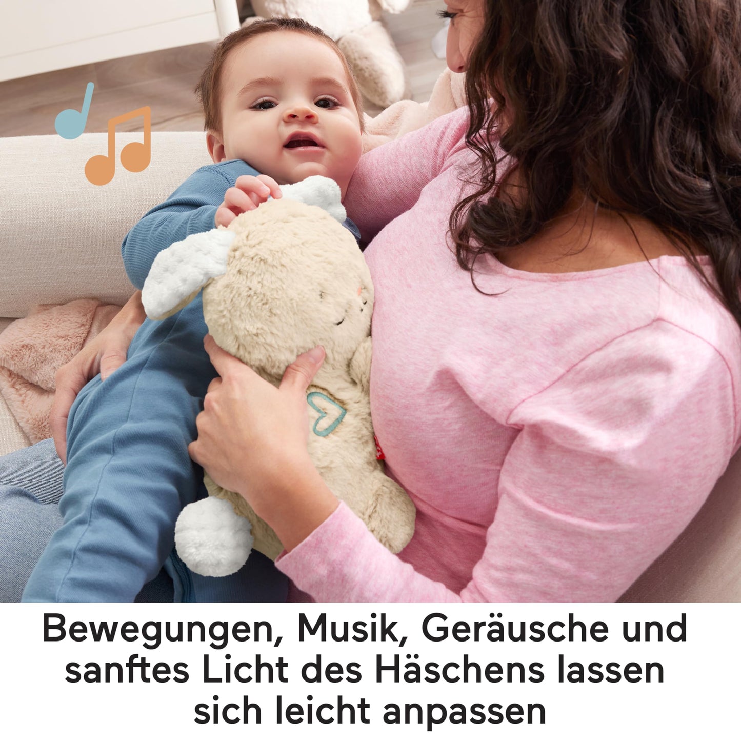 Fisher-Price HBP87 Slumber Koala with Soft Music, Light and Rhythmic Breathing Movements, Koala Cuddly Baby Toy, Night Light with Music for Babies, Baby Equipment for Newborns 0+